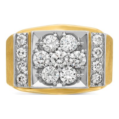 Men's 14K Two-Tone Gold Diamond Cluster Ring Mounting – view 6