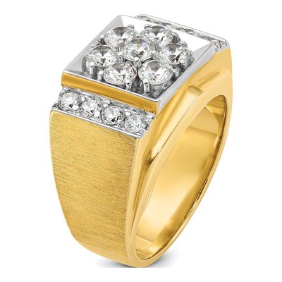 Men's 14K Two-Tone Gold Diamond Cluster Ring Mounting – view 8