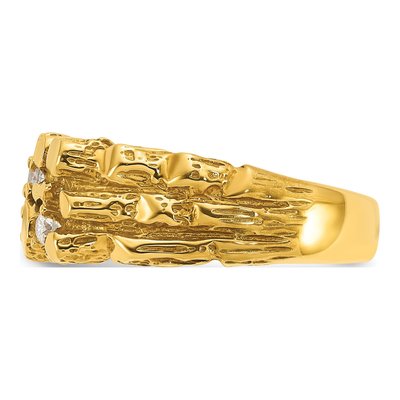 Men's 10K Yellow Gold Nugget Ring Mounting – view 3