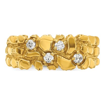 Men's 10K Yellow Gold Nugget Ring Mounting – view 4