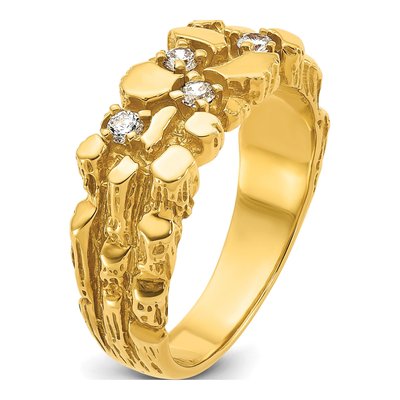 Men's 10K Yellow Gold Nugget Ring Mounting – view 6