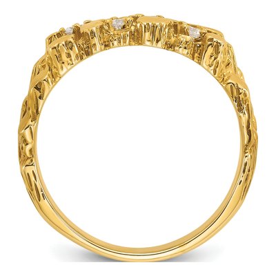 Men's 10K Yellow Gold 1/3 ct tw Diamond Nugget Ring – view 2