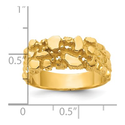 Men's 14K Yellow Gold Diamond Nugget Ring Mounting – view 3