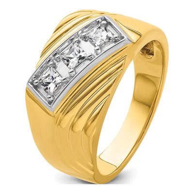 Men's 14K Yellow Gold 1/2 ct tw Lab-Grown Diamond Ring – view 8