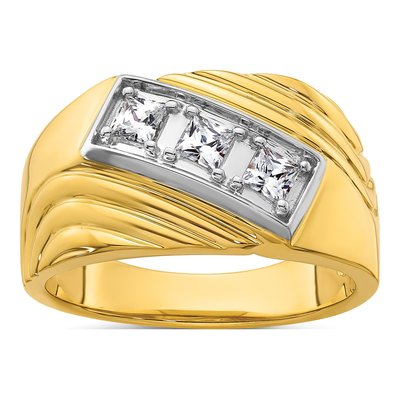 Men's 14K Yellow Gold 1/2 ct tw Lab-Grown Diamond Ring