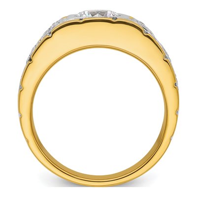 14K Two-Tone Gold 3/8 ct tw Lab-Grown Diamond Semi Mount Jewelry Mounting – view 3