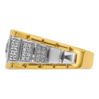 14K Two-Tone Gold 3/8 ct tw Lab-Grown Diamond Semi Mount Jewelry Mounting – view 4