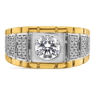 14K Two-Tone Gold 3/8 ct tw Lab-Grown Diamond Semi Mount Jewelry Mounting – view 5