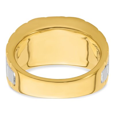14K Two-Tone Gold 3/8 ct tw Lab-Grown Diamond Semi Mount Jewelry Mounting – view 6