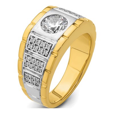 14K Two-Tone Gold 3/8 ct tw Lab-Grown Diamond Semi Mount Jewelry Mounting – view 7