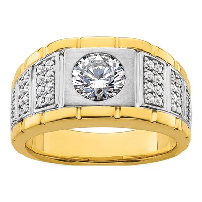 14K Two-Tone Gold 3/8 ct tw Lab-Grown Diamond Semi Mount Jewelry Mounting