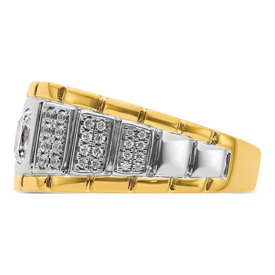 14K Two-Tone Gold 3/8 ct tw Lab-Grown Diamond Two Tone Semi Mount Jewelry Mounting – view 4