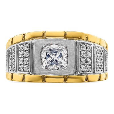 14K Two-Tone Gold 3/8 ct tw Lab-Grown Diamond Two Tone Semi Mount Jewelry Mounting – view 5