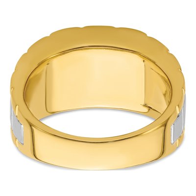 14K Two-Tone Gold 3/8 ct tw Lab-Grown Diamond Two Tone Semi Mount Jewelry Mounting – view 6