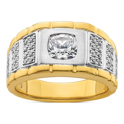 14K Two-Tone Gold 3/8 ct tw Lab-Grown Diamond Two Tone Semi Mount Jewelry Mounting