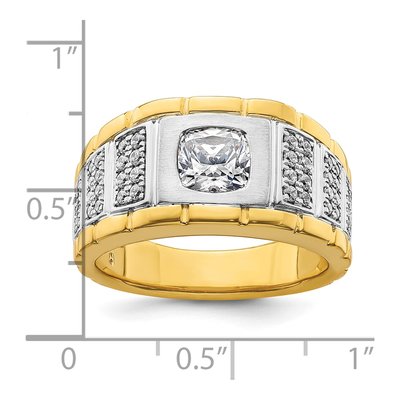 Men's 14K Two-Tone Gold 1 3/8 ct tw Lab-Grown Diamond Two Tone Ring – view 8