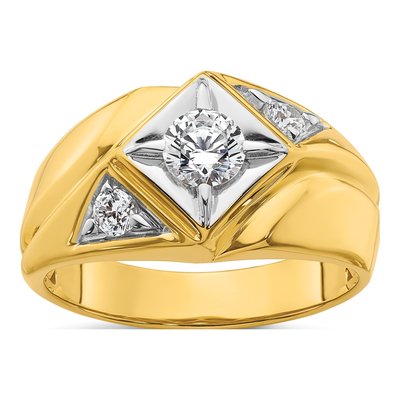 Men's 14K Yellow Gold 3/4 ct tw Lab-Grown Diamond Ring