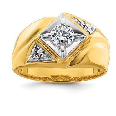 Men's 14K Yellow Gold 7/8 ct tw Lab-Grown Diamond Ring