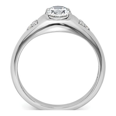 Men's 14K White Gold Lab-Grown Diamond Oval Center Ring Semi-Mount – view 3