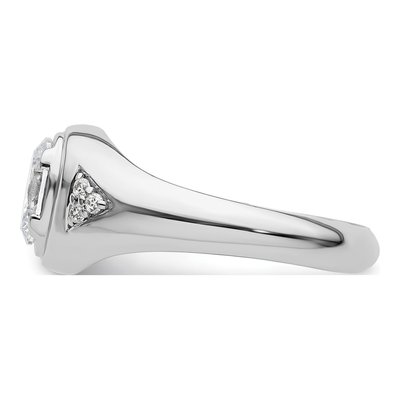 Men's 14K White Gold Lab-Grown Diamond Oval Center Ring Semi-Mount – view 4