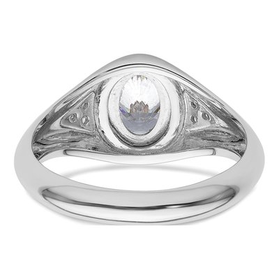 Men's 14K White Gold Lab-Grown Diamond Oval Center Ring Semi-Mount – view 6