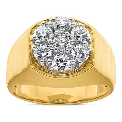 Men's 14K Two-Tone Gold 1 3/8 ct tw Lab-Grown Diamond Cluster Ring