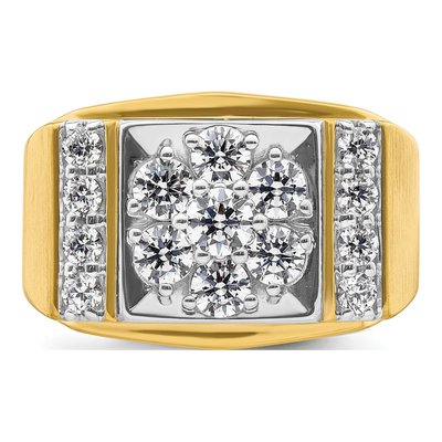 Men's 14K Two-Tone Gold 1 3/4 ct tw Lab-Grown Diamond Cluster Ring – view 5