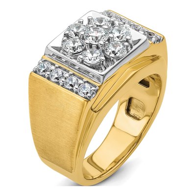 Men's 14K Two-Tone Gold 1 3/4 ct tw Lab-Grown Diamond Cluster Ring – view 7