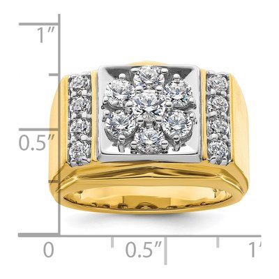 Men's 14K Two-Tone Gold 1 3/4 ct tw Lab-Grown Diamond Cluster Ring – view 8