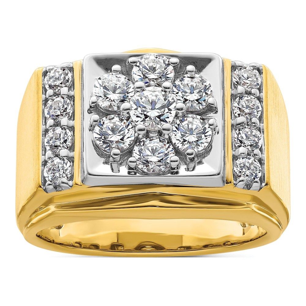 Men's 14K Two-Tone Lab Diamond Cluster Ring