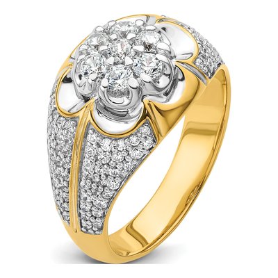 Men's 14K Two-Tone Gold 1 1/4 ct tw Lab-Grown Diamond Cluster Ring – view 8