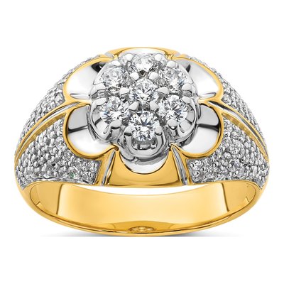 Men's 14K Two-Tone Gold 1 1/4 ct tw Lab-Grown Diamond Cluster Ring