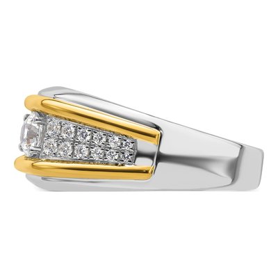 Men's 14K Two-Tone Gold 1/2 ct tw Lab-Grown Diamond Three Ring – view 4