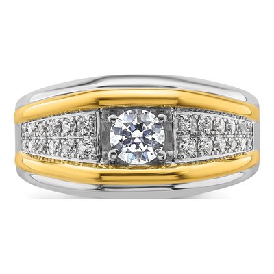 Men's 14K Two-Tone Gold 1/2 ct tw Lab-Grown Diamond Three Ring – view 5