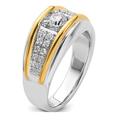 Men's 14K Two-Tone Gold 1/2 ct tw Lab-Grown Diamond Three Ring – view 7