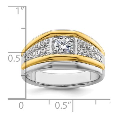 Men's 14K Two-Tone Gold 1/2 ct tw Lab-Grown Diamond Three Ring – view 8