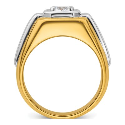 Men's 14K Two-Tone Gold 1 ct tw Lab-Grown Diamond Cushion Ring – view 3