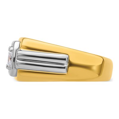 Men's 14K Two-Tone Gold 1 ct tw Lab-Grown Diamond Cushion Ring – view 4