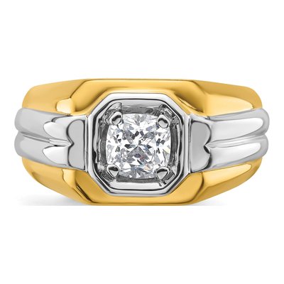 Men's 14K Two-Tone Gold 1 ct tw Lab-Grown Diamond Cushion Ring – view 5