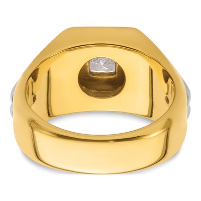 Men's 14K Two-Tone Gold 1 ct tw Lab-Grown Diamond Cushion Ring – view 6