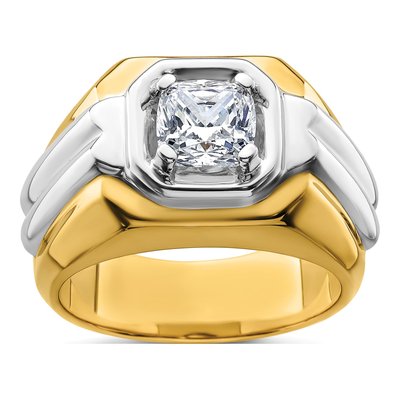 Men's 14K Two-Tone Gold 1 1/2 ct tw Lab-Grown Diamond Ring