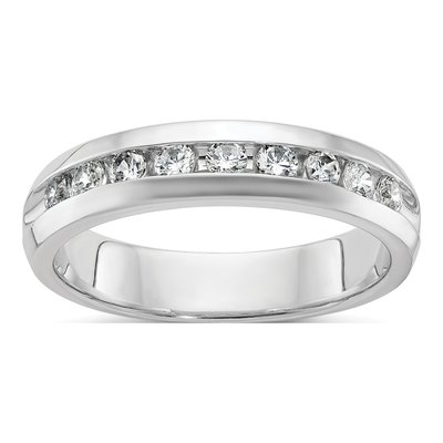 Men's 14K White Gold 1/2 ct tw Lab-Grown Diamond Nine Ring