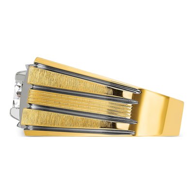 Men's 14K Two-Tone Gold 1 ct tw Lab-Grown Diamond Two Tone Ring – view 3
