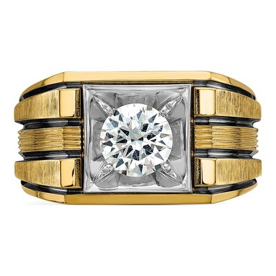 Men's 14K Two-Tone Gold 1 ct tw Lab-Grown Diamond Two Tone Ring – view 4