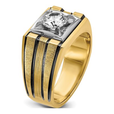 Men's 14K Two-Tone Gold 1 ct tw Lab-Grown Diamond Two Tone Ring – view 6