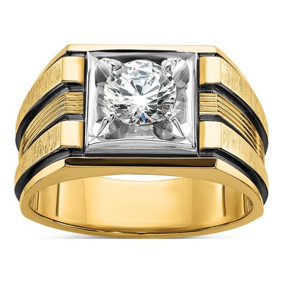 Men's 14K Two-Tone Gold 1 ct tw Lab-Grown Diamond Two Tone Ring