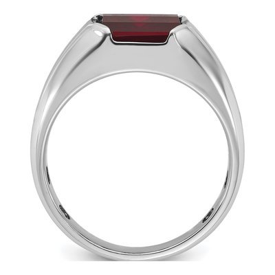 Men's 14K White Gold Garnet Diamond Ring Mounting – view 3