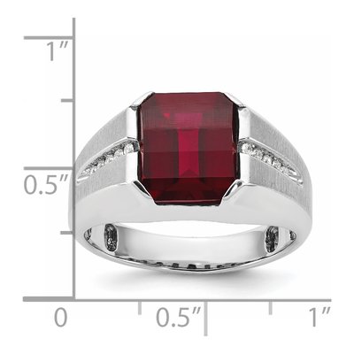 Men's 14K White Gold Garnet Diamond Ring Mounting – view 4