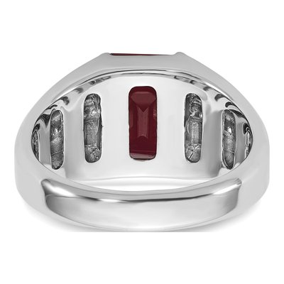 Men's 14K White Gold Garnet Diamond Ring Mounting – view 8