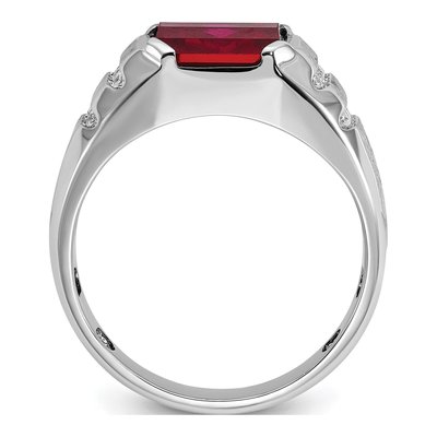 Men's 14K White Gold Ruby Diamond Ring Mounting – view 3